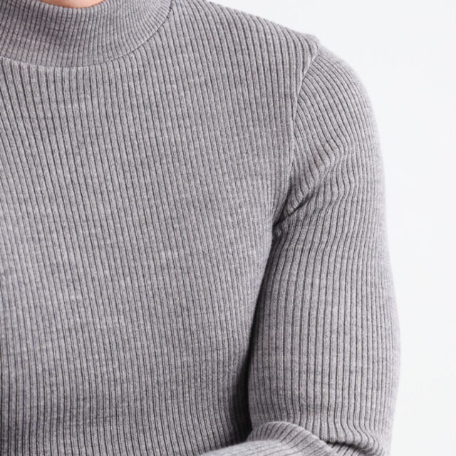 Maison Solfin - Tee-shirt en laine mérinos épais col cheminée Made in France| B.Solfin