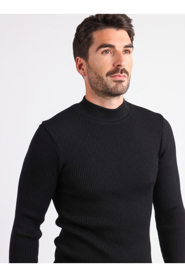 Maison Solfin - Tee-shirt en laine mérinos épais col cheminée Made in France| B.Solfin