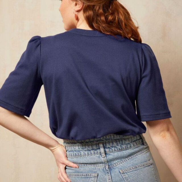 Lemahieu - Top à manches 3/4 - Bleu minuit - Femme