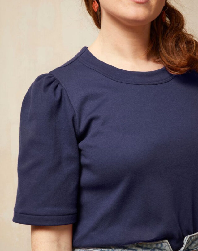 Lemahieu - Top à manches 3/4 - Bleu minuit - Femme