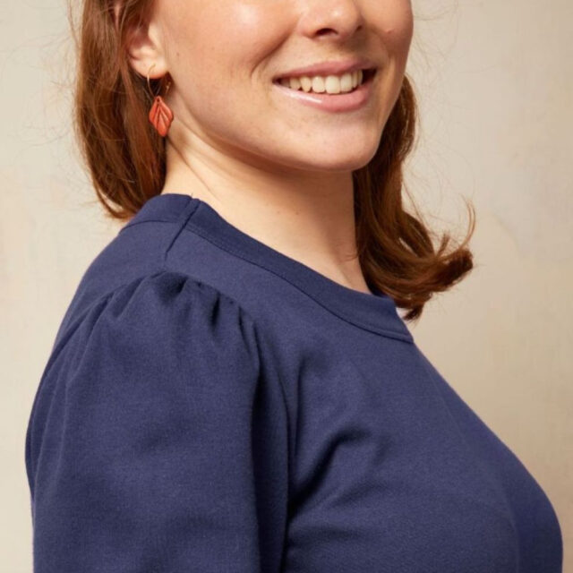 Lemahieu - Top à manches 3/4 - Bleu minuit - Femme