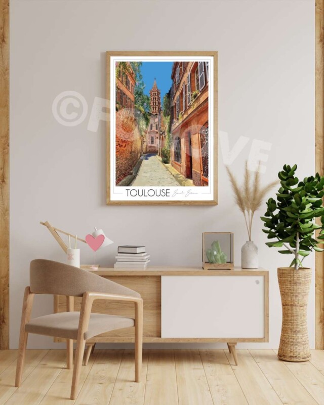 Foliove - Affiche de Toulouse Basilique Saint-Sernin