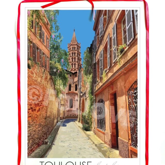 Foliove - Affiche de Toulouse Basilique Saint-Sernin
