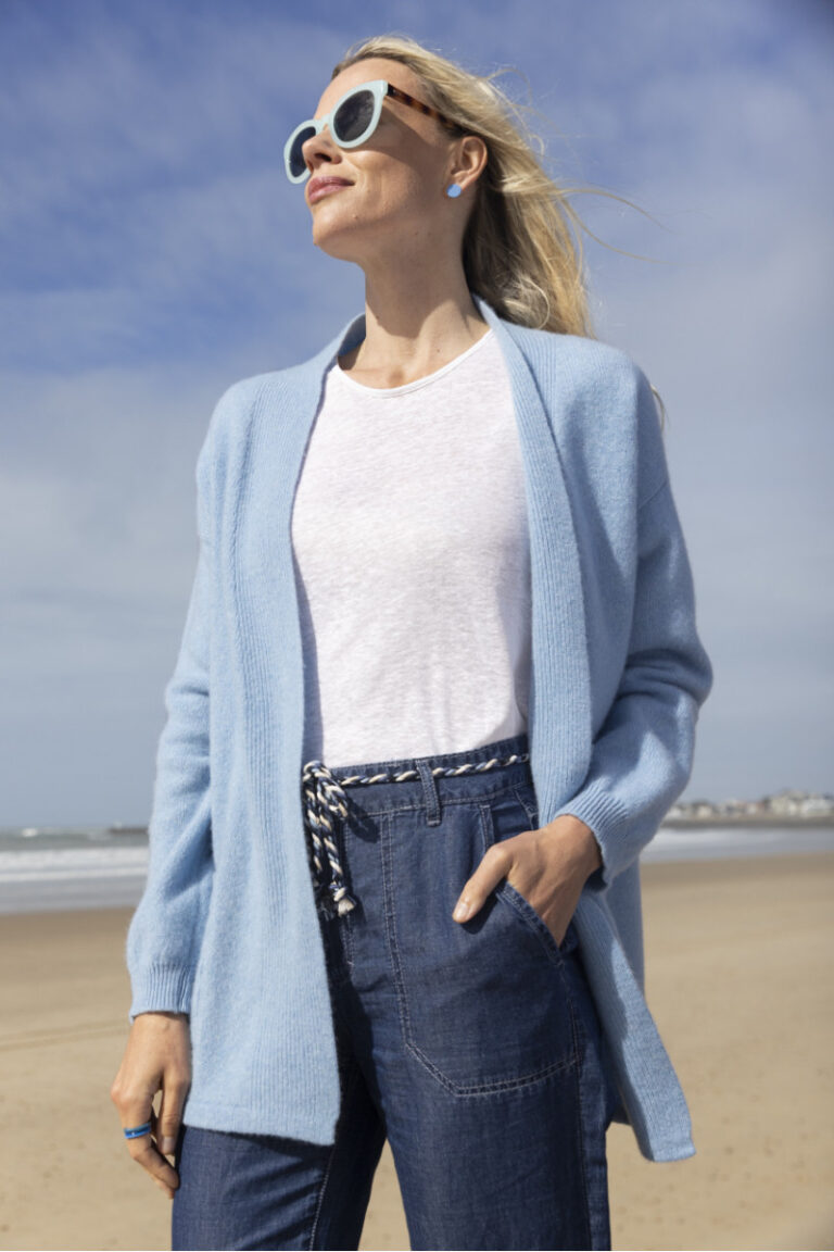 Maison Solfin - Gilet long en laine Made in France| B.Solfin