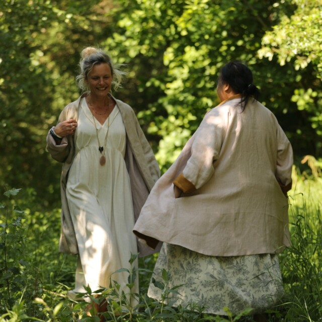 Quintessence - Veste Lisandre lin ficelle/anthracite