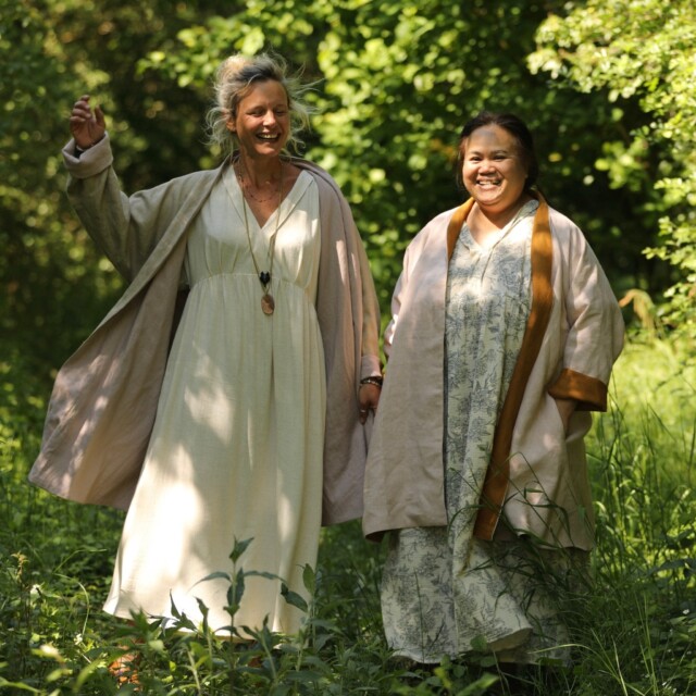 Quintessence - Veste Lisandre lin ficelle/anthracite