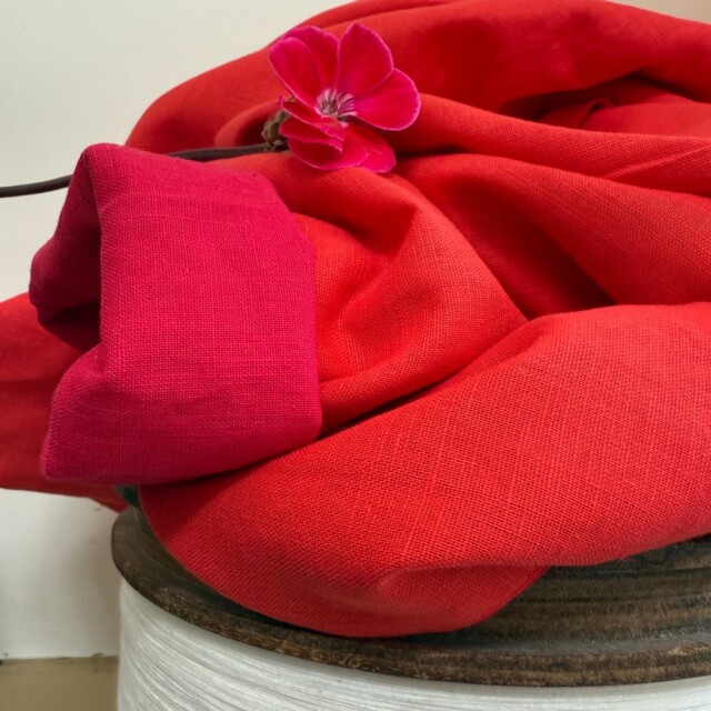 Quintessence - Veste Lisandre lin rouge/orange