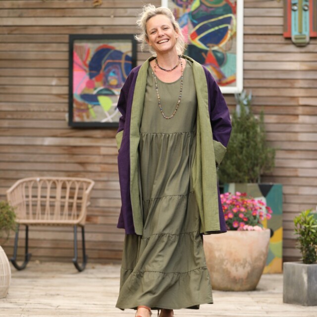 Quintessence - Veste Lisandre prune/vert pomme