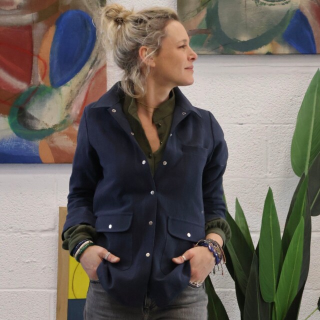 Quintessence - Veste Véga - lin stone wash marine