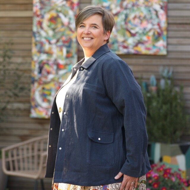 Quintessence - Veste Véga - lin stone wash marine