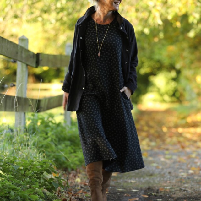 Quintessence - Veste Véga - lin stone wash noir