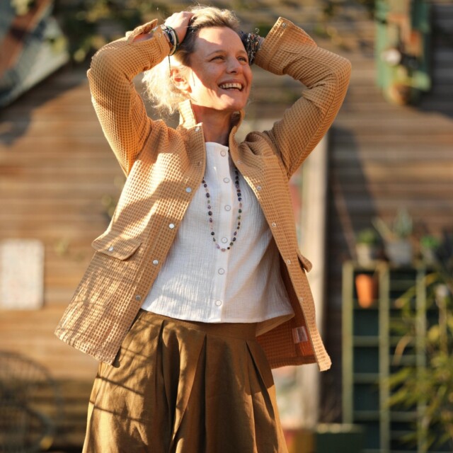 Quintessence - Veste Véga - nid d'abeille miel