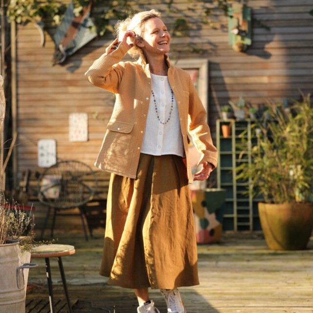 Quintessence - Veste Véga - nid d'abeille miel