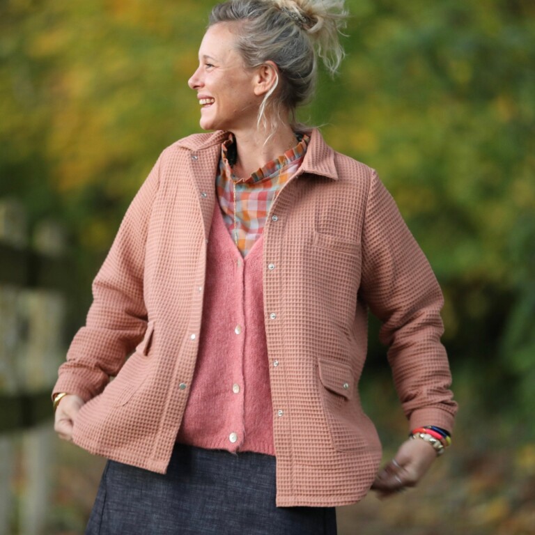 Quintessence - Veste Véga - nid d'abeille terre cuite rosée