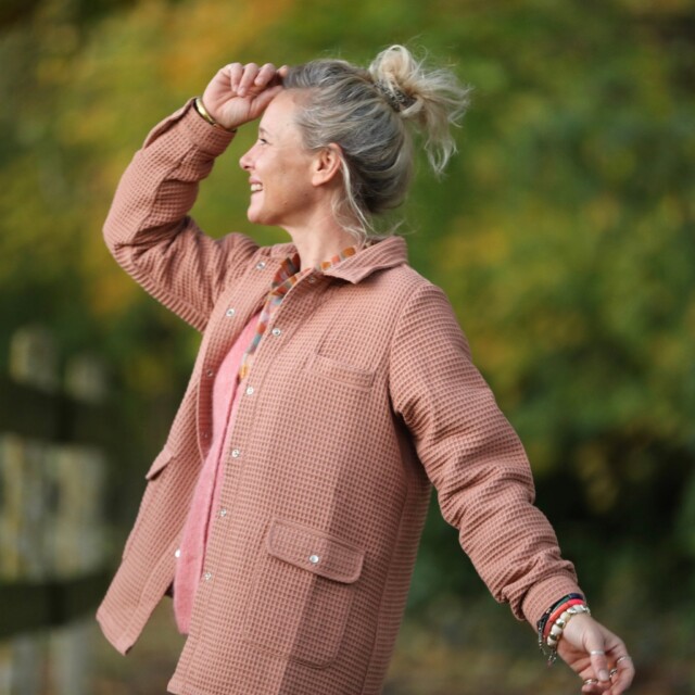 Quintessence - Veste Véga - nid d'abeille terre cuite rosée