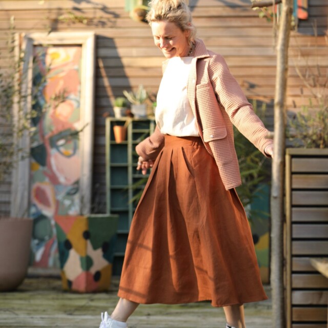 Quintessence - Veste Véga - nid d'abeille terre cuite rosée