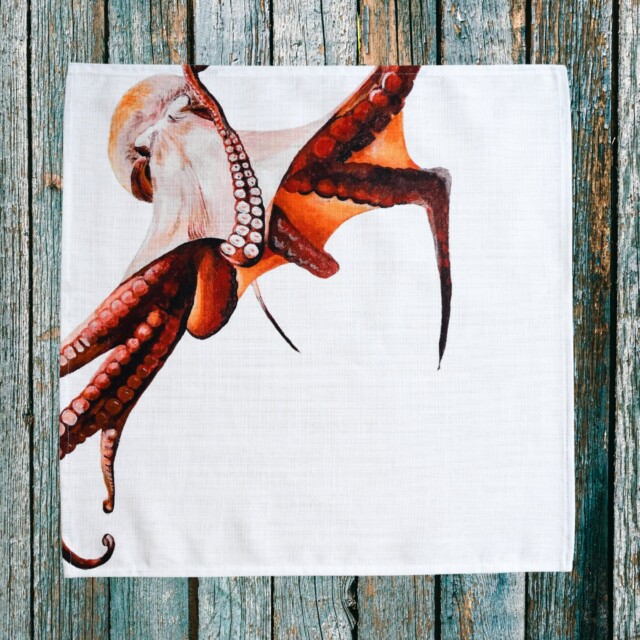 varek.illustrations - Serviette de table en coton : Poulpe