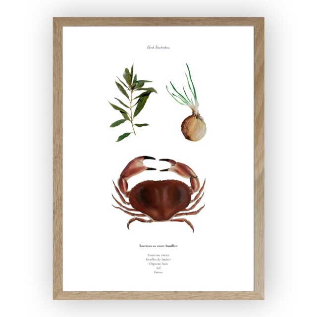 varek.illustrations - Affiche : La recette du Tourteau au Court-Bouillon