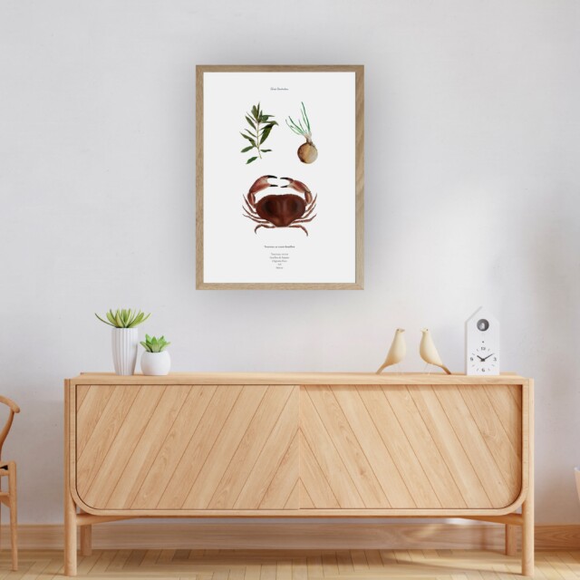 varek.illustrations - Affiche : La recette du Tourteau au Court-Bouillon