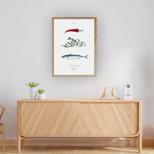 varek.illustrations - Affiche : La recette du Maquereau au Piment d'Espelette