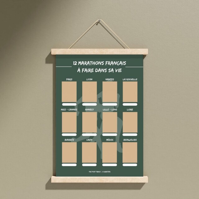 The Post Trace - Carte à Gratter 12 Marathons Français à faire dans sa vie