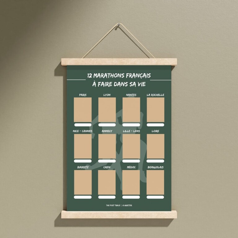 The Post Trace - Carte à Gratter 12 Marathons Français à faire dans sa vie