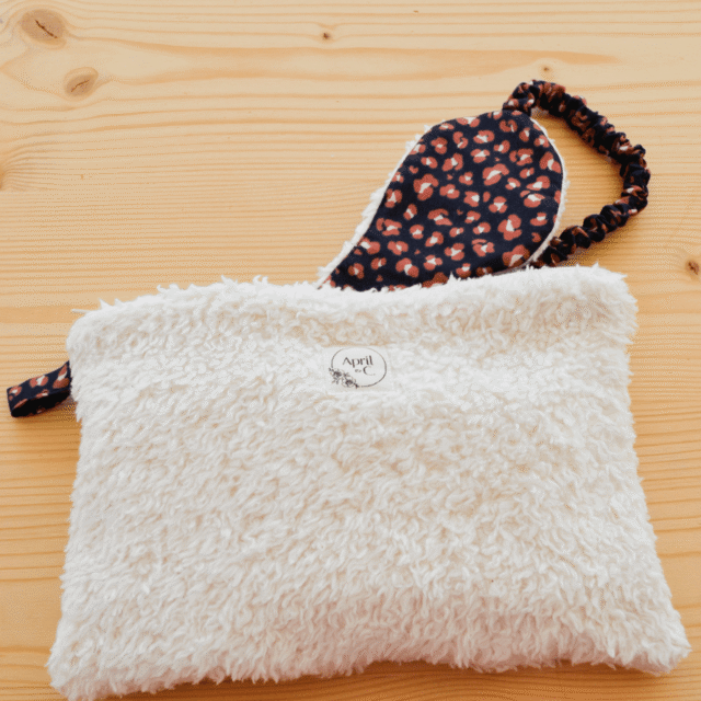 April et C - Duo pochette Neva & masque de nuit assorti