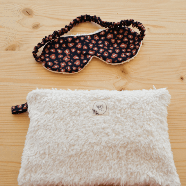 April et C - Duo pochette Neva & masque de nuit assorti