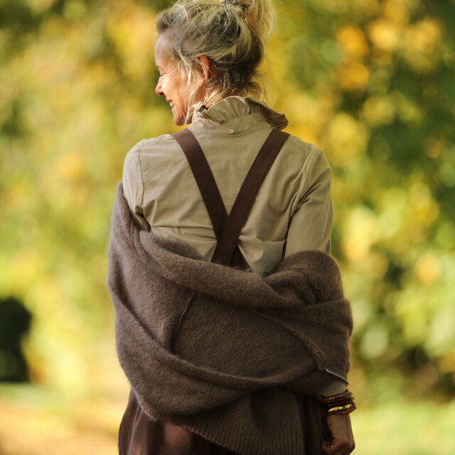 Quintessence - Salopette Isaure - velours milleraies moka