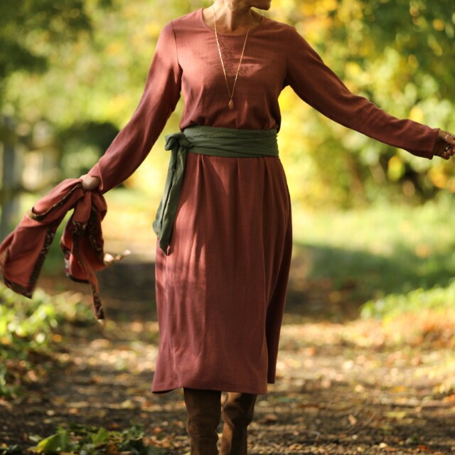 Quintessence - Robe Armande – viscose/lin rose boisé