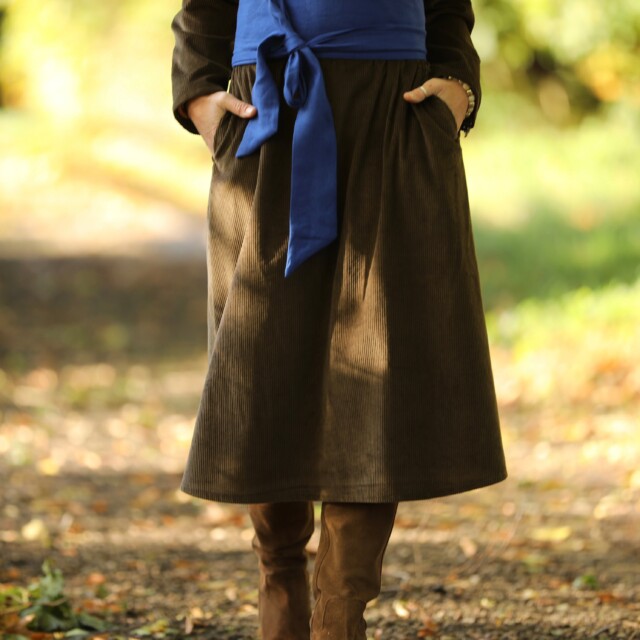 Quintessence - Robe Armande - Velours côtelé moka