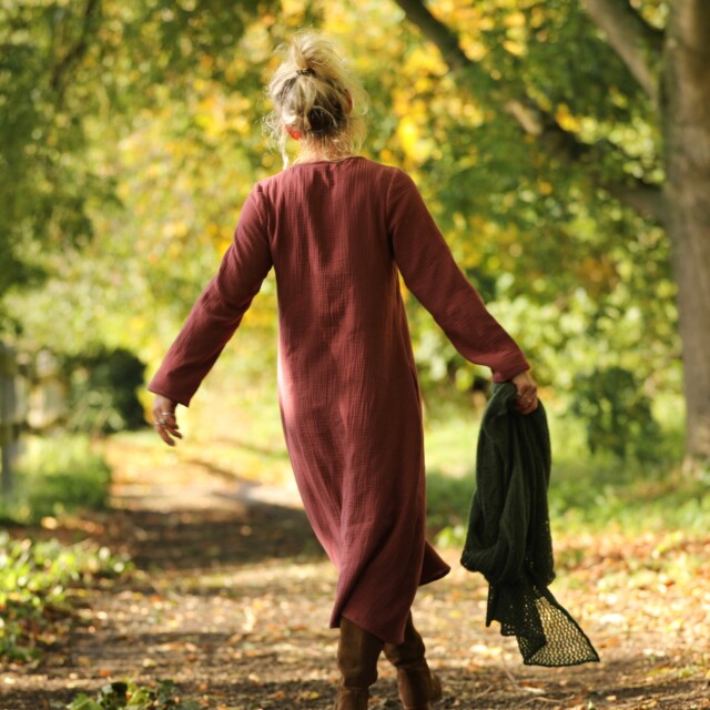 Quintessence - Robe Armande – double gaze de coton bois de rose