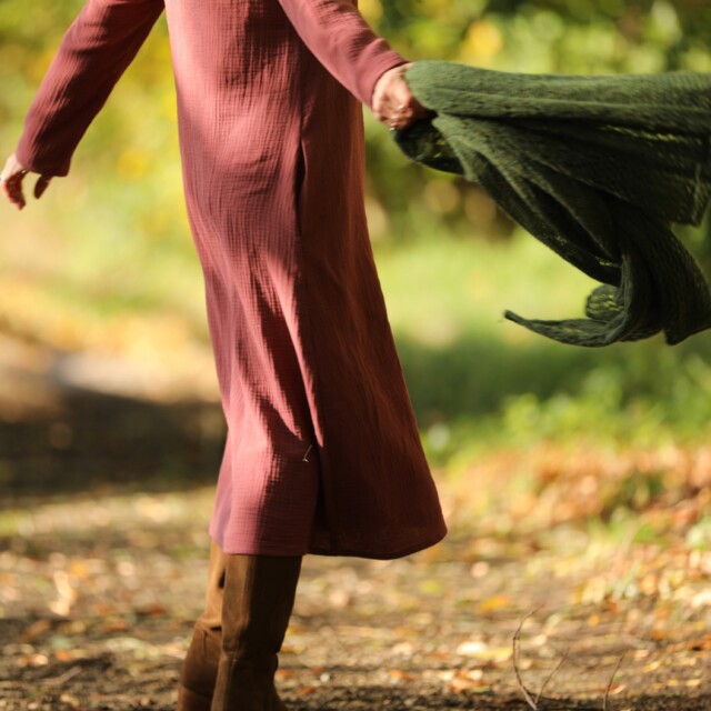 Quintessence - Robe Armande – double gaze de coton bois de rose