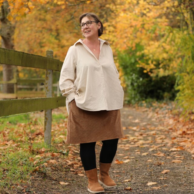 Quintessence - Jupe Maya - velours côtelé camel