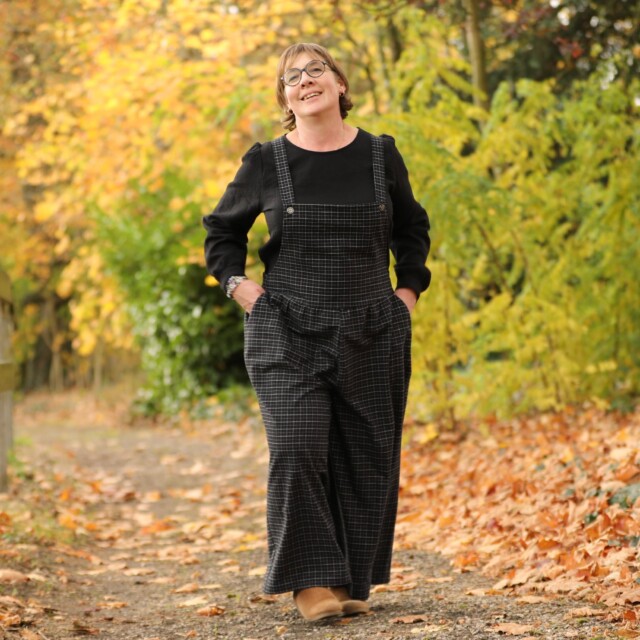 Quintessence - Salopette Isaure - Flanelle tartan ivoire