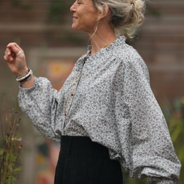 Quintessence - Blouse Miléna - voile de coton Brume Florale