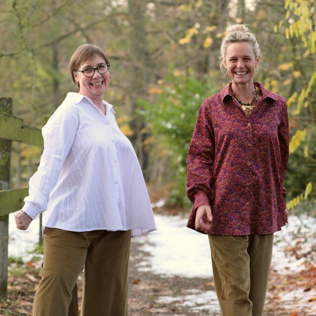 Quintessence - Chemise Caroline - Coton/lin chevron gris clair