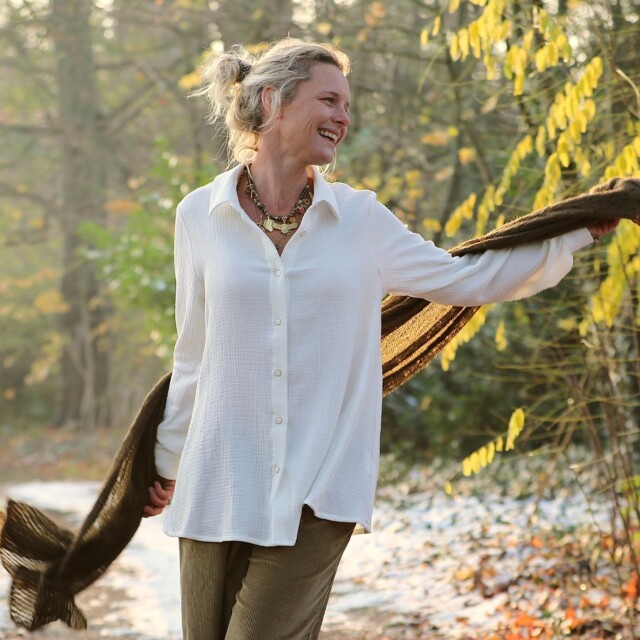 Quintessence - Chemise Caroline – Double gaze de coton ivoire