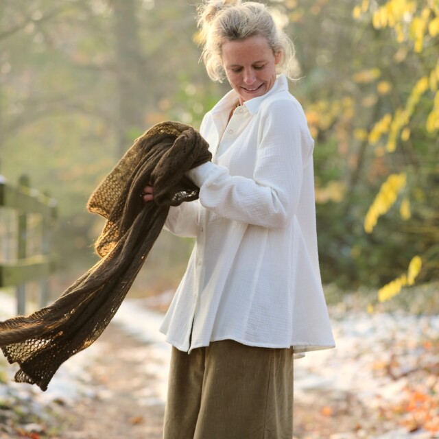 Quintessence - Chemise Caroline - Double gaze de coton ivoire