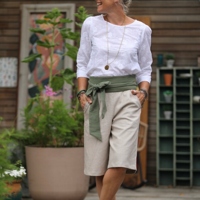 Quintessence - Ceinture Anita Double gaze de coton kaki