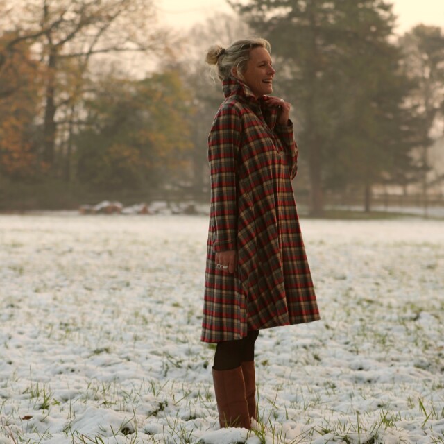 Quintessence - Robe Carole – flanelle de coton tartan érable rouge