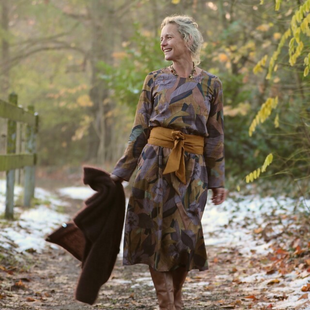 Quintessence - Robe Armande – Satin de coton Jardin d'automne