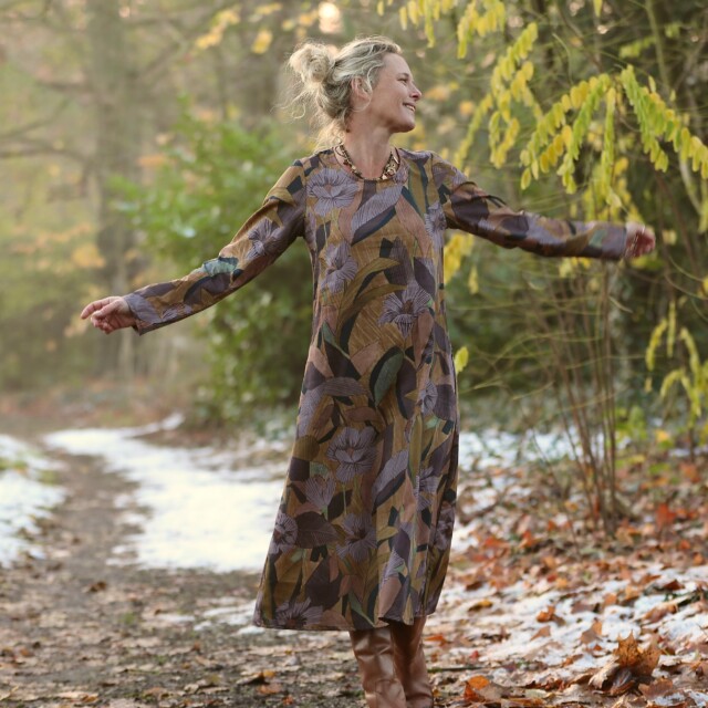 Quintessence - Robe Armande – Satin de coton Jardin d'automne