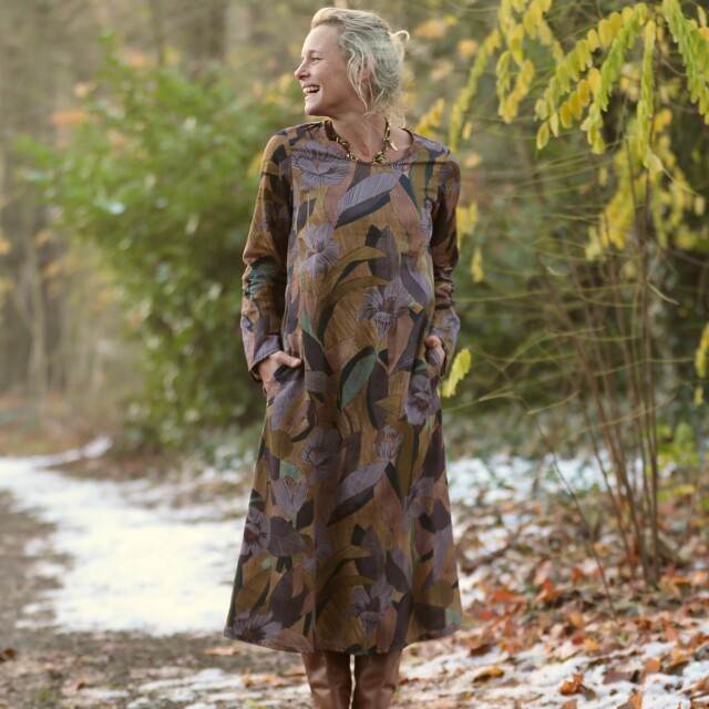 Quintessence - Robe Armande – Satin de coton Jardin d'automne