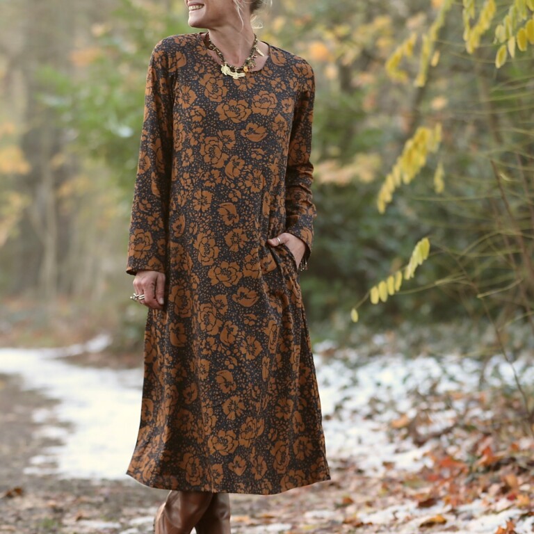 Quintessence - Robe Armande – Satin de coton Fleurs de Curcuma