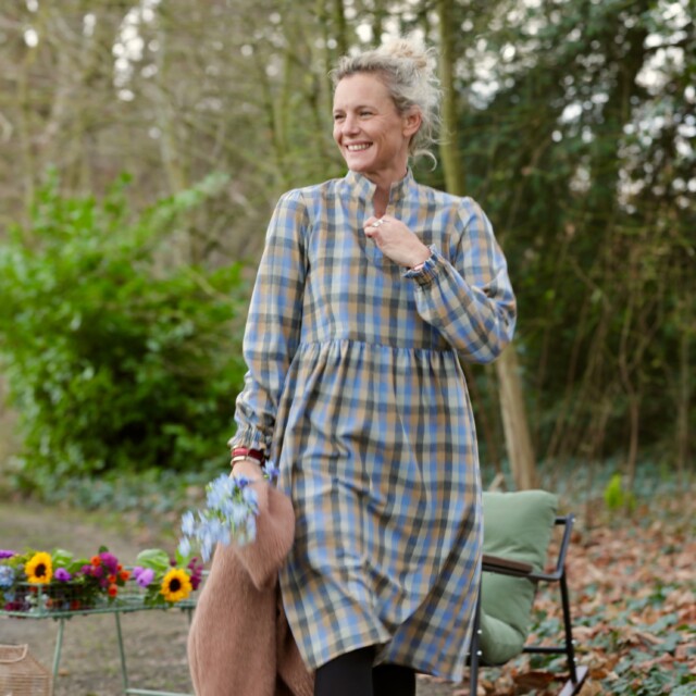 Quintessence - Robe Allegra - Tartan carreaux bleuté