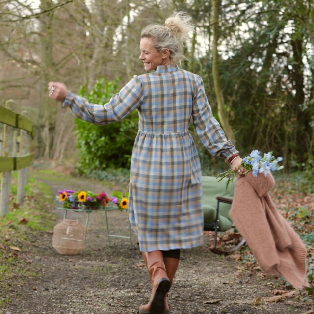 Quintessence - Robe Allegra - Tartan carreaux bleuté