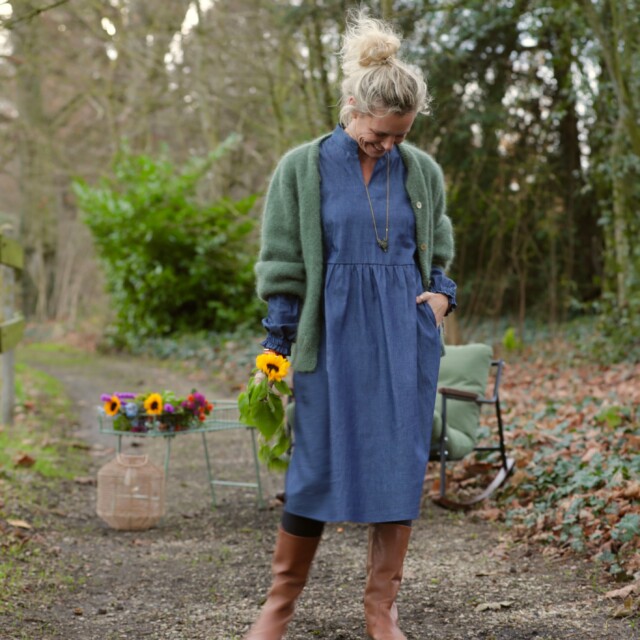 Quintessence - Robe Allegra - jean de coton bleu