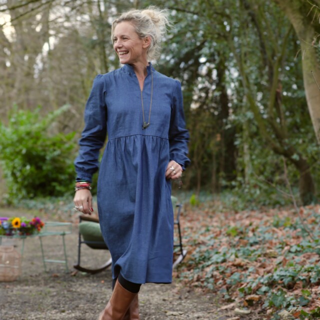 Quintessence - Robe Allegra - jean de coton bleu