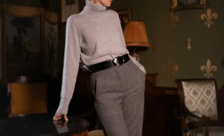 Daguet - Ceinture Axelle  Cuir lisse noir
